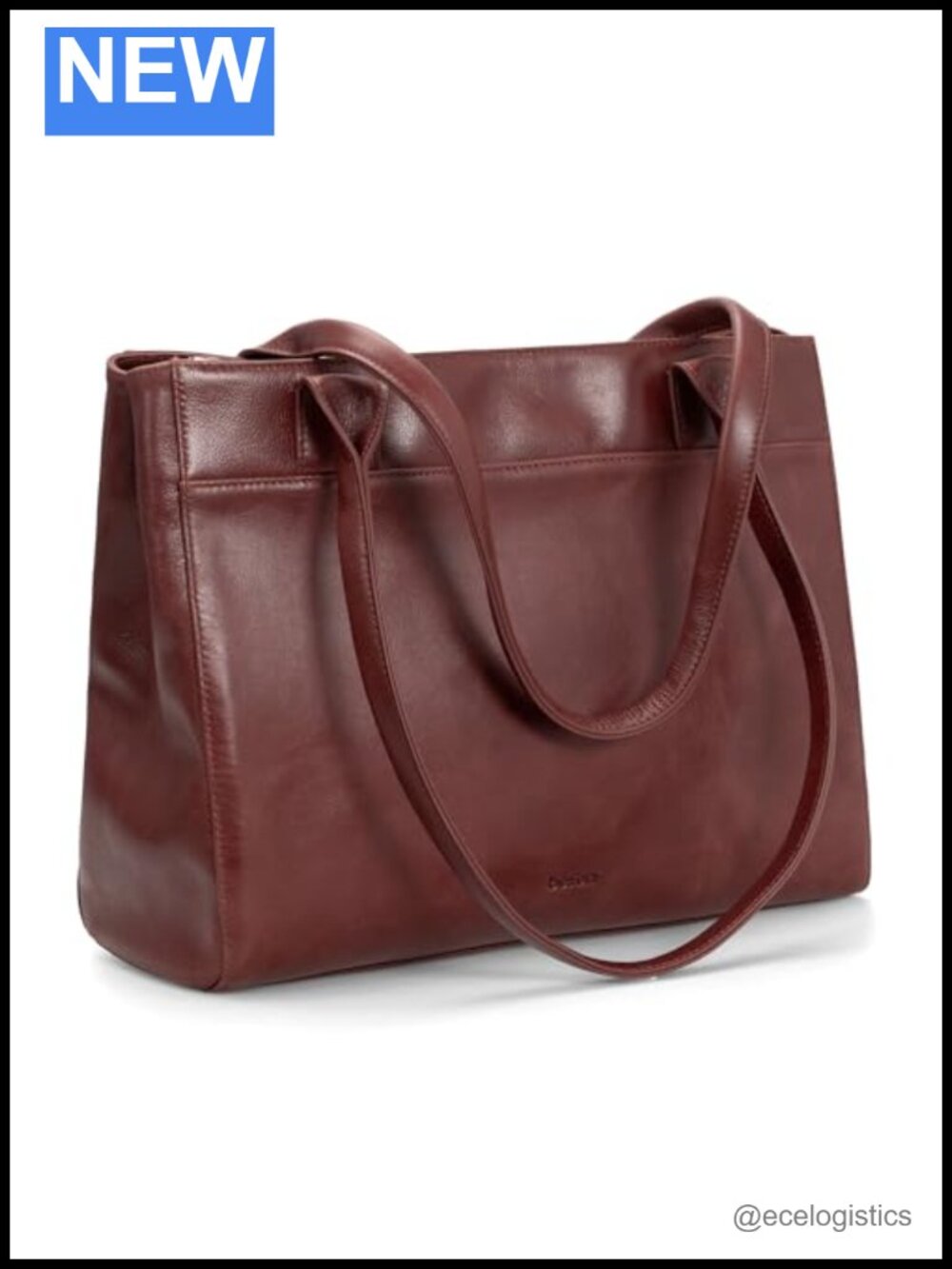 Genuine Leather Tote Bag for Women Small Work Purse with Zipper Compartments